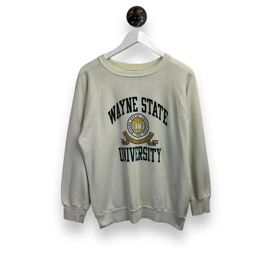 Vintage 80s Champion Wayne State University Collegiate Crest Sweatshirt Size XL