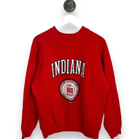 Vintage 80s Indiana Hosiers NCAA Collegiate Crest Graphic Sweatshirt Size Large