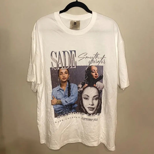 Vintage 80s Sade T Shirt XL Smooth Operator 1984 Winterland Bootleg Rap Hip Hop Women Top Womenswear