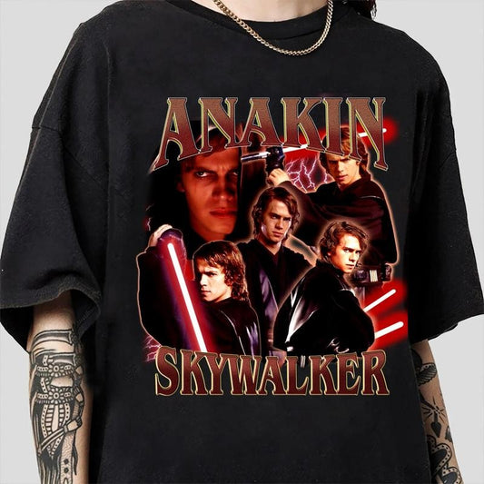 Vintage 90' Anakin Skywalker T-Shirt, Anakin Skywalker Classic Vintage  T-Shirt, Anakin Skywalker Tee Fabric Menswear