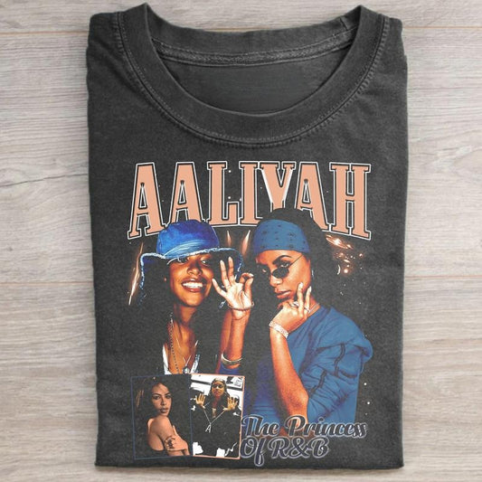 Vintage 90s Aaliyah The Princess of R&B Graphic Tee - Aaliyah Queen of Urban Pop Tee - Rap Tee - Hiphop Graphic Tee - Music Shirt - RIP Aaliyah Tee Top Womenswear
