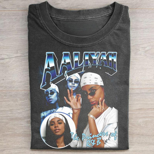 Vintage 90s Aaliyah The Princess of R&B Graphic Tee - Rap Tee - Hiphop Graphic Tee - One in a Million Album Shirt - Music Shirt - RIP Aaliyah Tee Top Womenswear