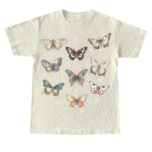 Vintage 90s Butterfly Tattoo Style Tshirt, Retro Butterfly Lovers Nature Shirt, Garden Botanical Retro Shirt, Cute Bug Shirt, gift for men