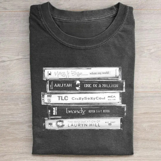 Vintage 90s Female R&B Singers Shirt, R&B Cassette Tape Shirt, Aaliyah Shirt, Lauryn Hill Shirt, One In a Million Album Cassette Top Womenswear Comfort Tshirt