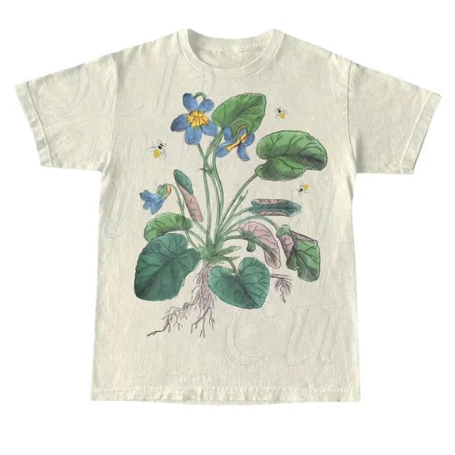 Vintage 90s Flowers Tshirt, Retro Botanical Nature Shirt, Garden Botanical Nostalgic Shirt, Cute Boho Magic Shirt, Underwear Streetwear