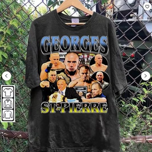Vintage 90s Graphic Style Georges St-Pierre T-shirt - Georges St-Pierre T-shirt - Retro Mixed Martial Artist Tee For Man and Woman