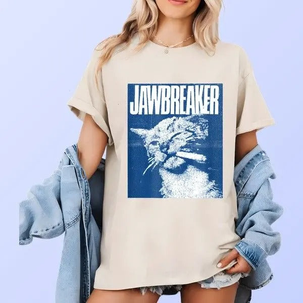 Vintage 90s Jawbreaker Funny Cat Music Band T-shirt Perfect For Active Days And Casual Style