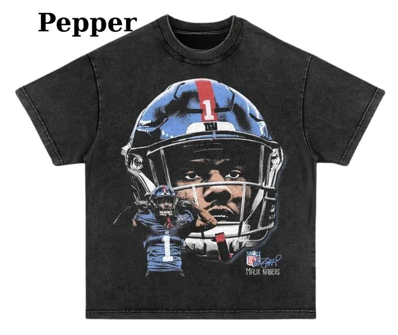 Vintage 90s MALIK NABERS Shirt, Funny Graphic Football Tee, Gift Fan, Menswear Streetwear Crewneck Tropical Top