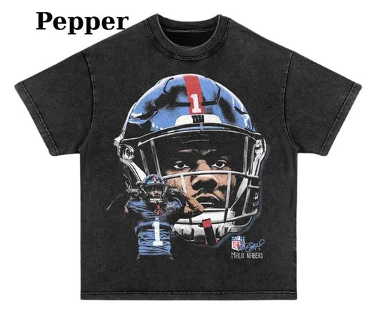 Vintage 90s MALIK NABERS Shirt, Funny Graphic Football Tee, Gift Fan, Menswear Streetwear Crewneck Tropical Top