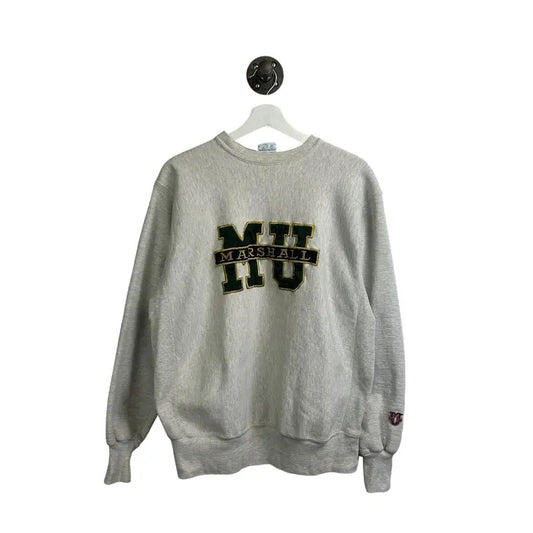 Vintage 90s Marshall University NCAA Embroidered Crewneck Sweatshirt Size Large
