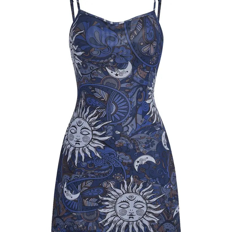 Vintage 90s Mini Dress Lettuce Trim Mesh Short Dress Casual Fabric