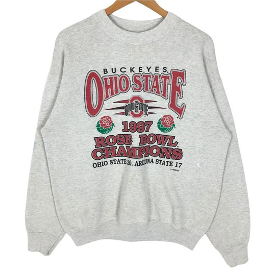 Vintage 90s Ohio State University Buckeyes 1997 Rose Bowl Crewneck Pullover Sweatshirt