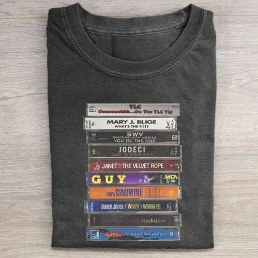 Vintage 90s R&B Cassette Tape T-shirt, Music Shirt - Jodeci, Boyz II Men, TLC, Ginuwine, Guy, SWV and More - Nostalgic Music Tee for Fans Menswear Top Streetwear Tshirt