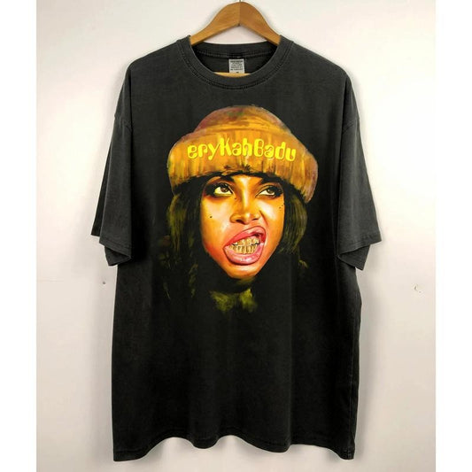 Vintage 90s R&B Queen Erykah Badu Flex Grillz Graphic Tee - 90s Music Shirt - Baduizm Album Shirt - Erykah Badu Concert Merch Casual