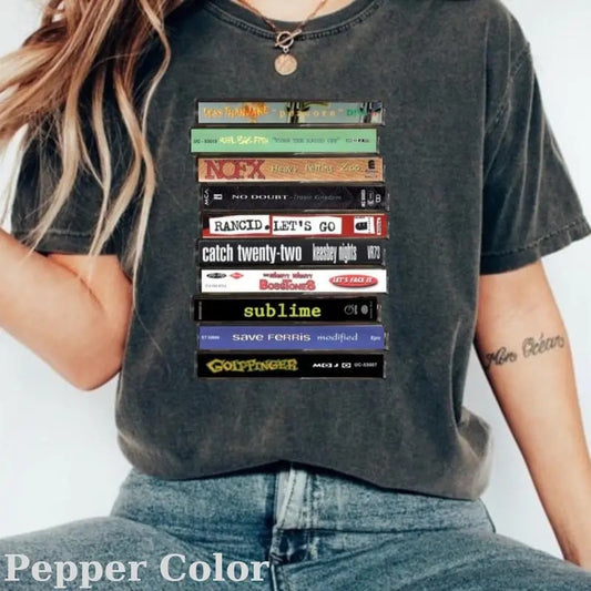 Vintage 90s Ska Punk Cassette Tapes Graphic Tee - Sublime Shirt - Catch 22 Shirt - Save Ferris Band Shirt - Music Shirt - Men's Top - Menswear Womenswear Hoodie