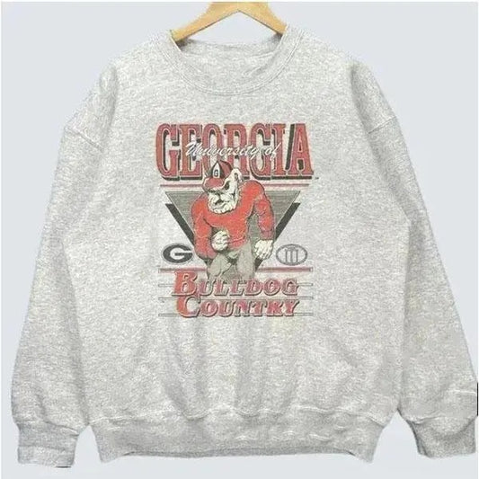 Vintage 90s University of Georgia Bulldogs Football Sweatshirt NCAA Bulldogs Crewneck Gift Fans