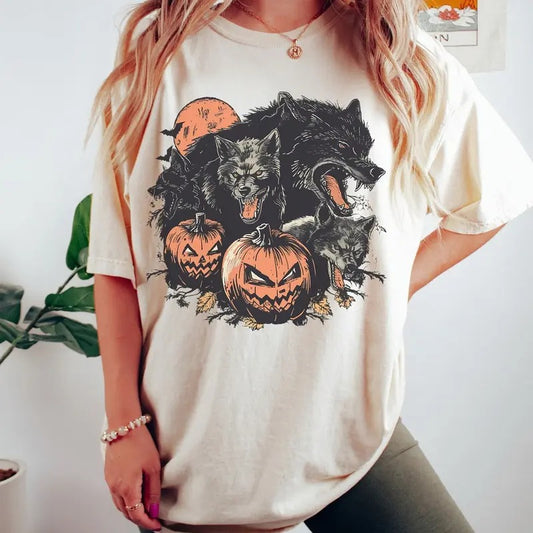 Vintage 90s Werewolf Shirt, Retro Halloween Shirt, Vintage Halloween Shirt, Comfort Colors Halloween Tee, Pumpkin Shirt, Vintage Pumpkin