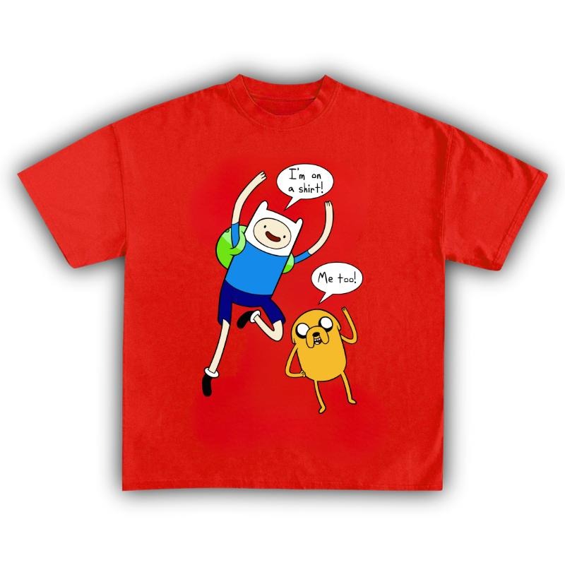 Vintage Adventure Time Promo Tee Graphic T-Shirt Finn Jake Small Casual Crew Neck Cotton Short Sleeve - Menswear, Top