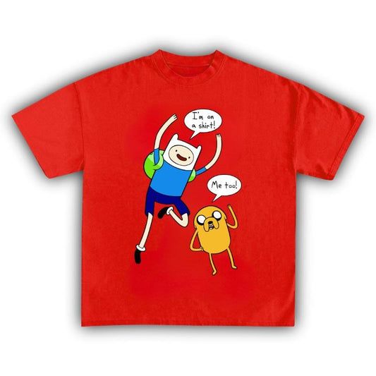 Vintage Adventure Time Promo Tee Graphic T-Shirt Finn Jake Small Casual Crew Neck Cotton Short Sleeve - Menswear, Top