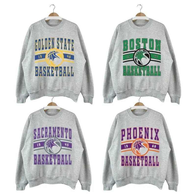 Vintage All-Team Basketball shirt Sweatshirt, Retro 90s Graphic Tee, Gift for Basketball Fans - Unisex