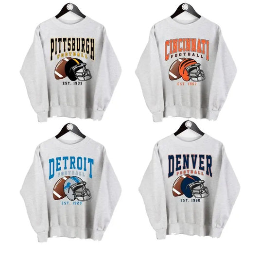 Vintage All Teams Football Ash Grey Sweatshirt, Hometown Football Sweatshirt, Football Thowback Vintage All Teams Sweatshirt,Crewneck Classic