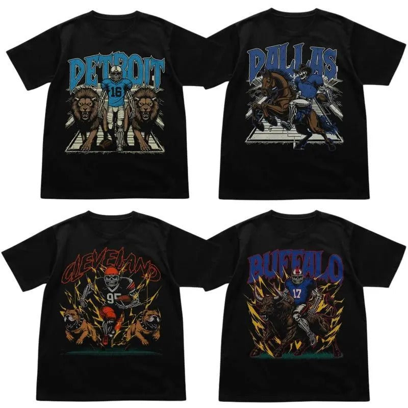 Vintage All Teams Football NCAA White T-shirt, Retro All Teams Football, Classic Sport T-shirt Top Graphic Fit Tee