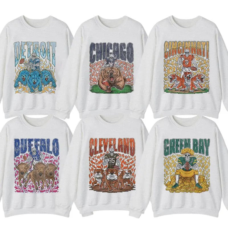 Vintage All Teams Football Style Sweatshirt, Gift For Football Unisex Sweatshirt