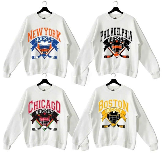 Vintage All Teams Football Unisex Crewneck Sport Classic Sweatshirt Casual Fabric Sweaters Sport Grey Color Pullover Oversized Menswear Graphic