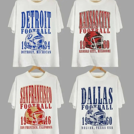 Vintage All Teams Football Unisex T-shirt Sport For Men For Women