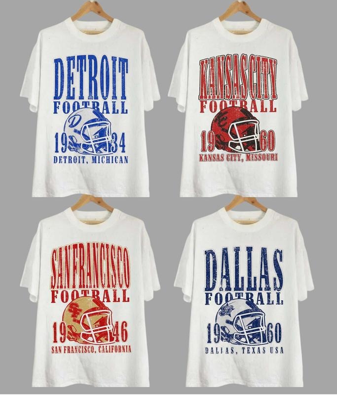 Vintage All Teams Football Unisex T-shirt, Gildan 5000 Unisex Crewneck Sport Classic T-Shirt All Teams Football, Sport All Team T-Shirt.