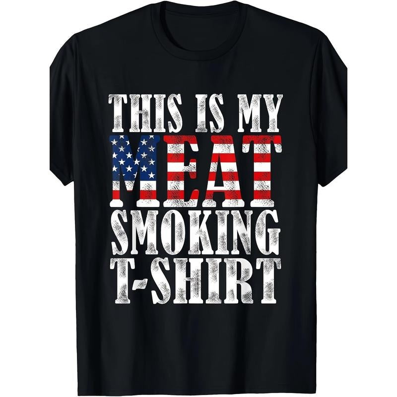 Vintage American Flag 'This Is My Meat' Men's T-Shirt - Cotton, Short Sleeve, Crew Neck, Casual Summer Tee made in usa