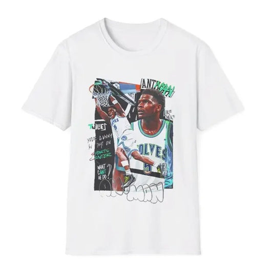 Vintage Anthony Edwards Graphic Tee Sweatshirt #M.Timberwolvss Streetwear Retro Crew Neck, Menswear Top, Womenswear Top Streetwear