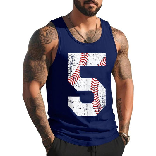 Vintage Baseball 5 Jersey Number Unisex Tank Top, Cotton, Size S-3XL