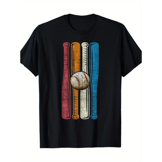 Vintage Baseball Bat, Baseball Lover T-Shirt-100% Cotton-220g made in usa