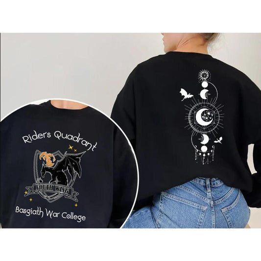 Vintage Basgiath War College Double Sided shirt, Fourth Wing shirt, Dragon Rider File Lover, Violet Sorrengail, Xaden Riorson