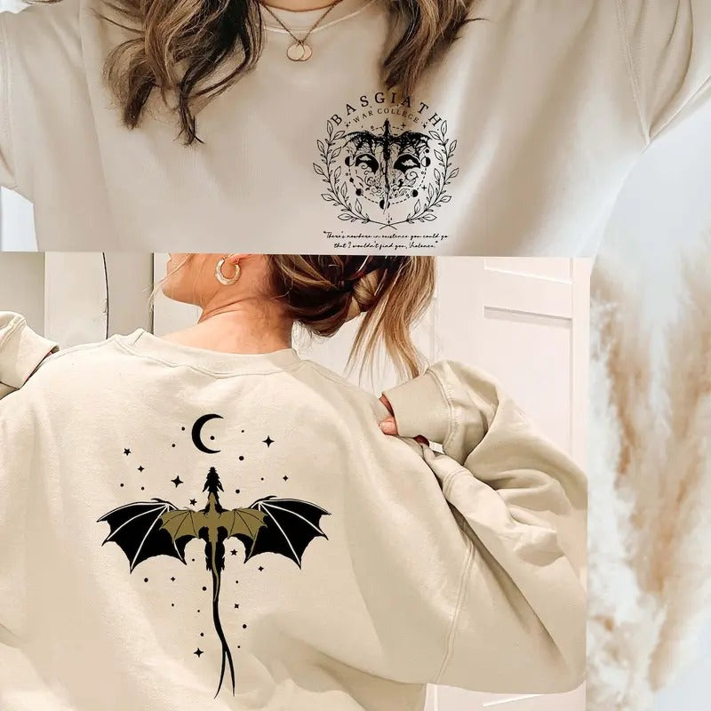 Vintage Basgiath War College Sweater,Back And Front Desıgn,Fourth Wing Sweater,Dragon Rider Violet Sorrengail,Bookish The Empyrean Series  T-shirt, sweater and Hoodie