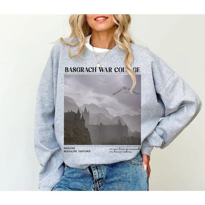 Vintage Basgiath War College Sweatshirt, Fourth Wing Sweatshirt, Violet Sorrengail, Bookish Sweatshirt, Xaden Riorson, Fantasy Book Dragon