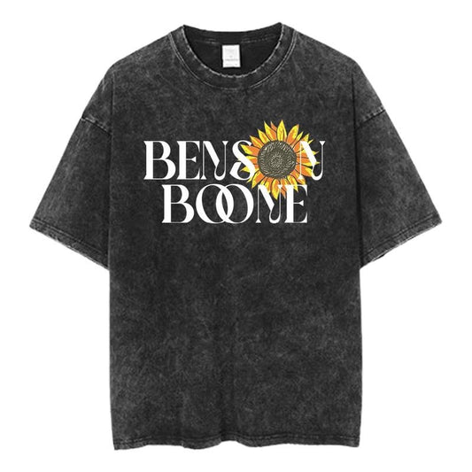 Vintage Benson Boone Graphic Tee, Sunflower Aesthetic Music Shirt, Indie Pop Artist Merch, Retro Fan Apparel, Bold Typography Streetwear, Unisex Concert Outfit