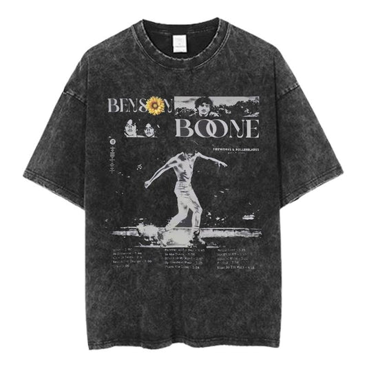 Vintage Benson Boone Splash Graphic Tee, Sunflower Album Cover Shirt, Retro Music Poster Style Shirt, Unisex Indie Fan Merch, Streetwear Tee