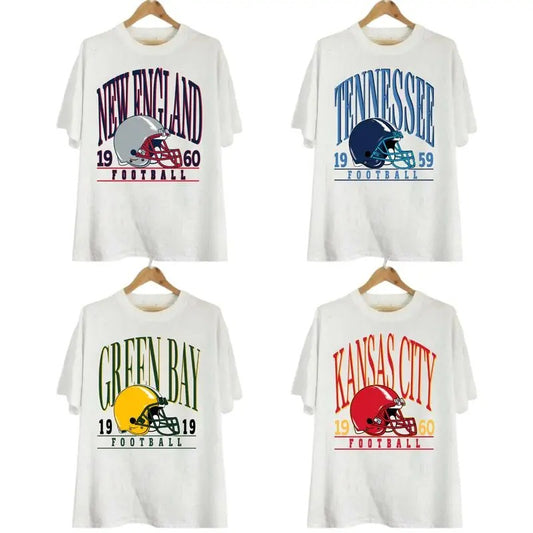 Vintage Big Name All Team Football White T-shirt, Football Thowback Vintage All Teams For Fans T-shirt, Unisex College Football Shirt For Men, Women