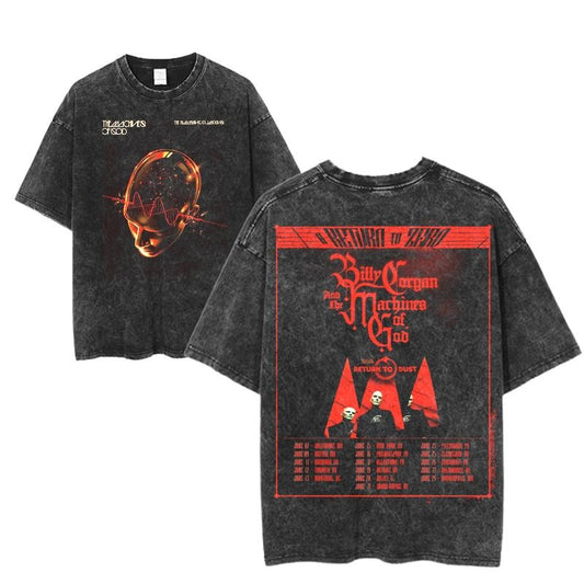 Vintage Billy Corgan And The Machines Of God Graphic Shirt, Retro Rock Band Tee, Double-Sided Graphic Design, Casual Streetwear, Unisex Cotton Shirt