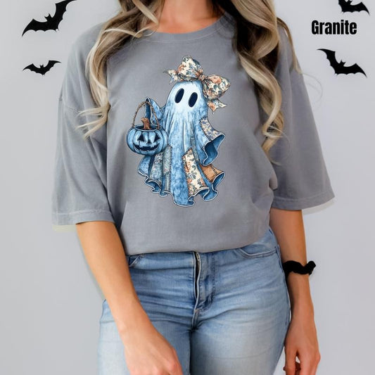 Vintage Blue Ghoul Girl Comfort Colors T-Shirt 'NLB'