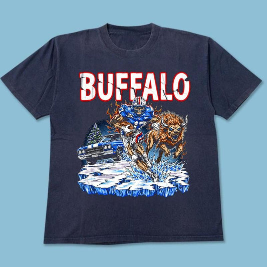 Vintage Buffalo Football Cotton Game Day Unisex T shirt