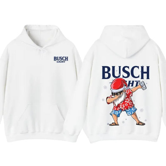 Vintage Busch Light Dabbing Santa Claus Christmas ShirtHoodie, Retro Crewneck, Cotton, Menswear Tops