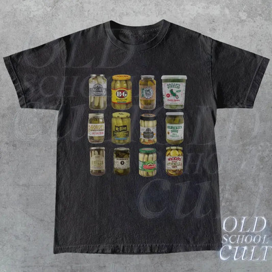 Vintage Canned Pickles 90s T-Shirt, Retro Pickle Graphic Shirt, Pickle Lovers Shirt, Y2k Aesthetic Shirt, Oversized Unisex Shirt, 2000s Tee