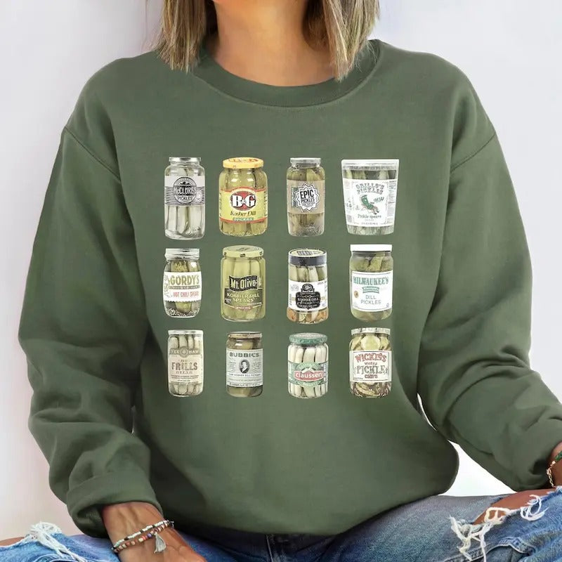 Vintage Canned Pickles Sweatshirt, Canning Season Sweatshirt, Pickle Lovers Sweaterstyle{n002}2