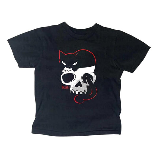 Vintage Cat Skull Baby Tee Y2k Gothic Emo Girl Top Women's Casual Cotton Short Sleeve T-Shirt Fitted Design Summer Wear Tshirt Womenswear Streetwear Comfort