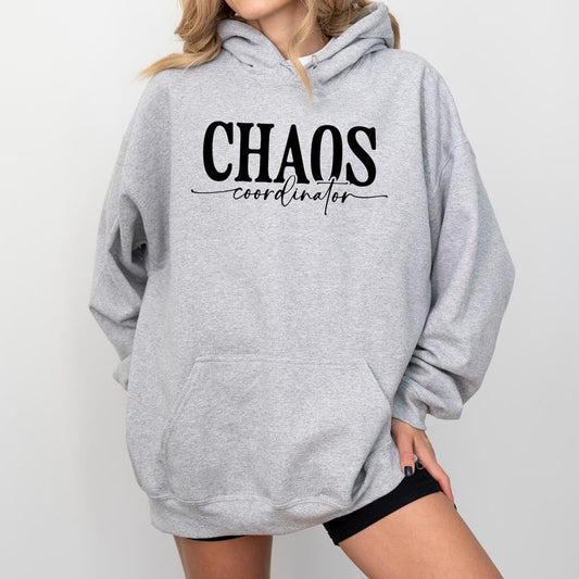 Vintage Chaos Coordinator Hoodie, Funny Mom Life Sweatshirt, Teacher Life Hoodies, Coworker Gifts, Humorous Gift Ideas for Her, Mom Mode Pullover, Long Sleeve Women's Tops, Comfy Casual Womenswear