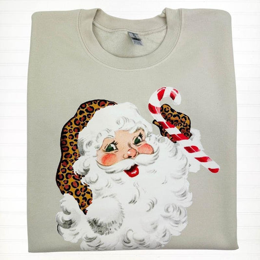 Vintage Cheetah Santa Sweatshirt