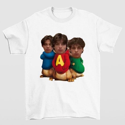 Vintage Chipmunks Sturniolo Triplets Graphic Tee Highlighting Iconic and Playful Design